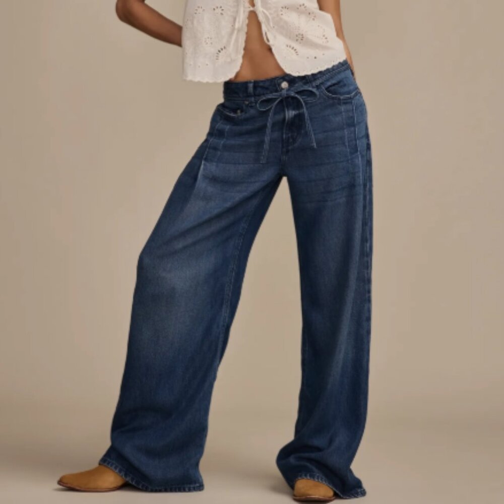 Lucky Brand Wide Leg Dark Blue Denim Jeans